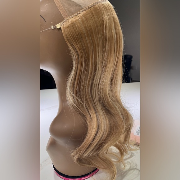 HAIR, 16" Halo/or Clip/In with instructions, Blonde highlighted - Picture 1 of 8